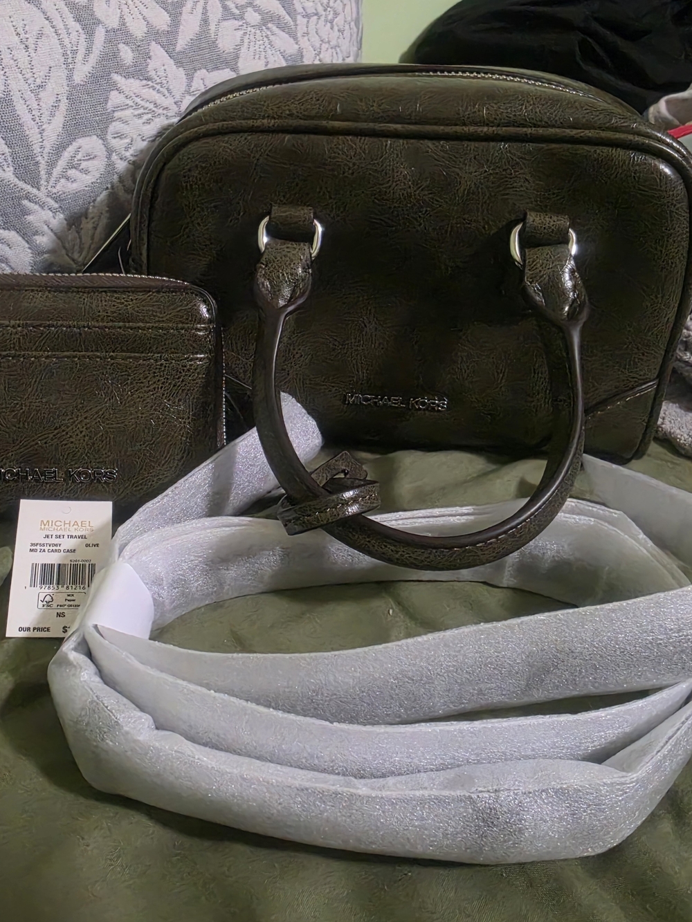 Michael Kors Olive Green Crossbody Satchel & Wallet